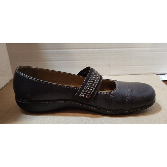 Clarks Active Air Geraldine Mary Jane Brown Leather Flats 10M‎ - Picture 7 of 13